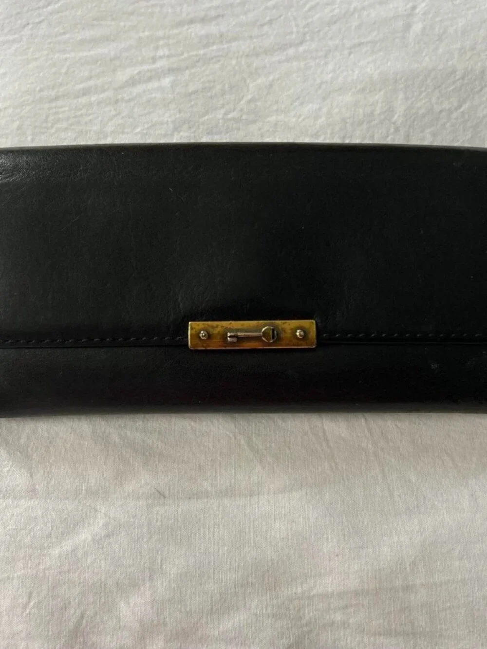 Fossil Black Leather Tri Fold Wallet